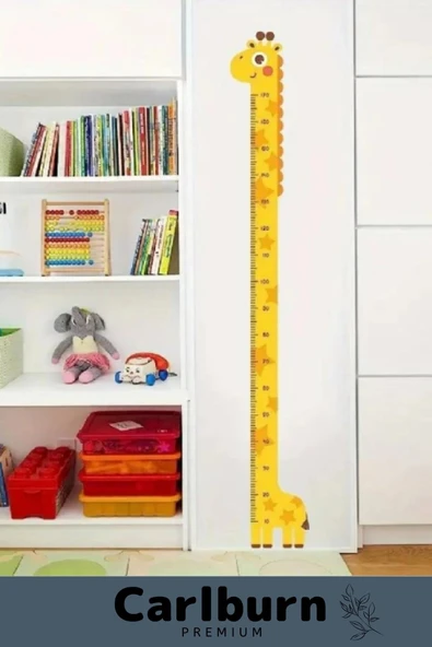 Özel Üretim İz Bırakmayan Çift Taraflı Bantlı Silinebilir Ev Sevimli Sarı Zürafa Boy Ölçüsü Sticker - 2