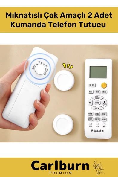 Özel Üretim Sağlam Dayanıklı Güçlü Yapışkan Mıknatıslı Çok Amaçlı Kumanda Telefon Tutucu 2 Adet
