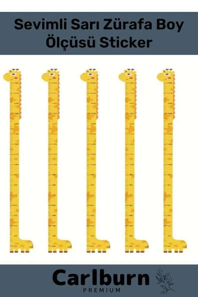 Özel Üretim İz Bırakmayan Çift Taraflı Bantlı Silinebilir Ev Sevimli Sarı Zürafa Boy Ölçüsü Sticker