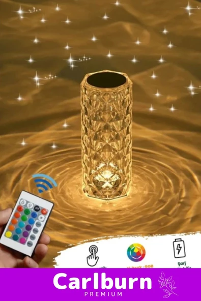 Özel Üretim Şarjlı Kablosuz Ayarlanabilir Aydınlatma Kumandalı Kristal Led Dokunmatik Masa Lambası - 2
