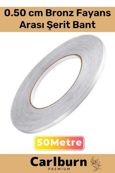 Özel Üretim Kendinden Yapışkanlı Suya Dayanıklı 1 cm 50 Metre Bronz Fayans Arası Şerit Bant