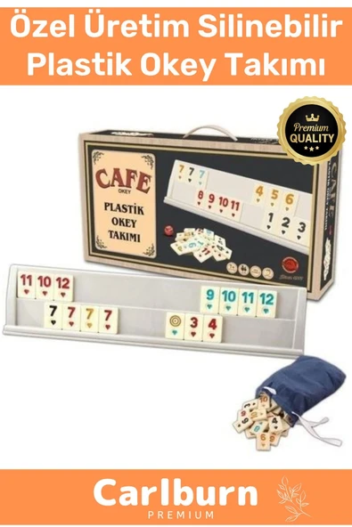 Premium Antibakteriyel Kir Tutmayan Çizilmeye Dayanıklı Silinebilir Plastik Kahveci Kafe Okey Takımı