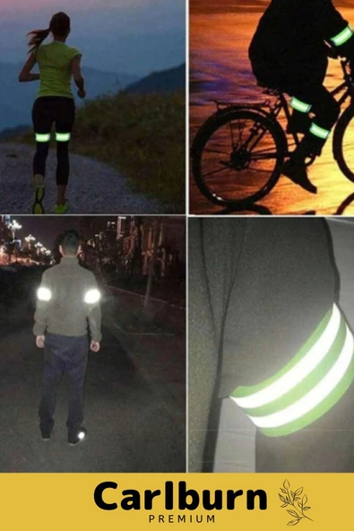 Yüksek Kaliteli Neon Sarı Kumaş Hafif 360 Derece Yansıtma Çatlamaz Reflektör Bant Kol Ayak Bilekleri - 3