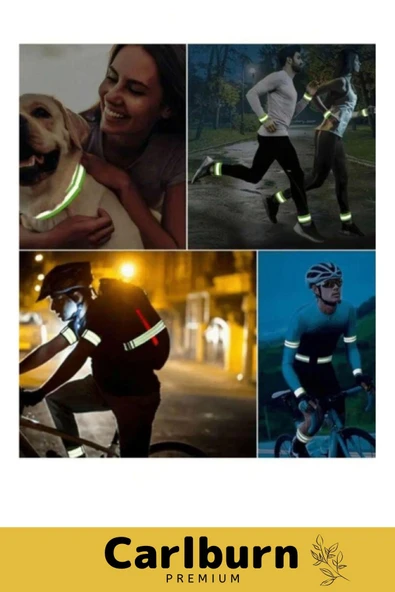 Yüksek Kaliteli Neon Sarı Kumaş Hafif 360 Derece Yansıtma Çatlamaz Reflektör Bant Kol Ayak Bilekleri - 4