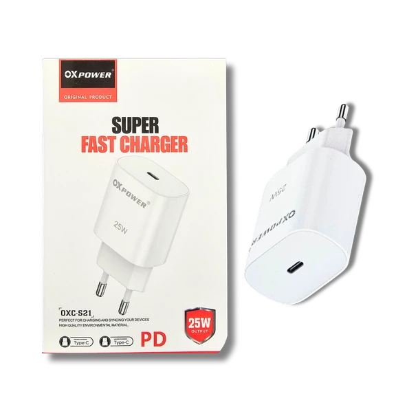OXpower IPHONE, SAMSUNG, XİAOMİ ORİJİNAL TÜRKİYE GARANTİLİ TYP-C HIZLI 25W ŞARJ ADAPTÖRÜ - 3