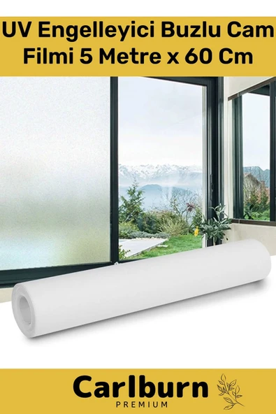 Özel Üretim İç Göstermeyen Yapışkan İz Bırakmaz UV Engelleyici Buzlu Cam Filmi 5 Metre x 60 Cm