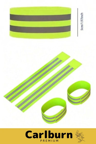 Yüksek Kaliteli Neon Sarı Kumaş Hafif 360 Derece Yansıtma Çatlamaz Reflektör Bant Kol Ayak Bilekleri - 2