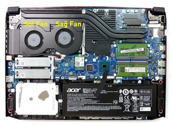 Acer Aspire Nitro 5 AN515-43-R1ZK Fan V2 (Sol Fan) ürün görseli 1