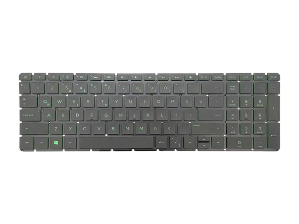 Hp 250 G8 Notebook Klavye - Tuş Takımı / Siyah - TR - Backlit - Yeşil Tuş