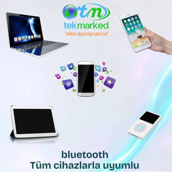 TEKMARKED BT-3402 Masaüstü LED Gece Lambası Dijital Saat Bluetooth Hoparlör Kablosuz Şarj Standı Disko Topu - 6