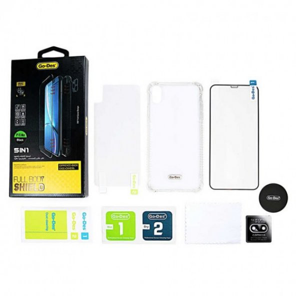 Apple iPhone X 5li Set Full Koruma (Kılıf,Levha,Kamera-Ön-Arka Koruyucu) - 8
