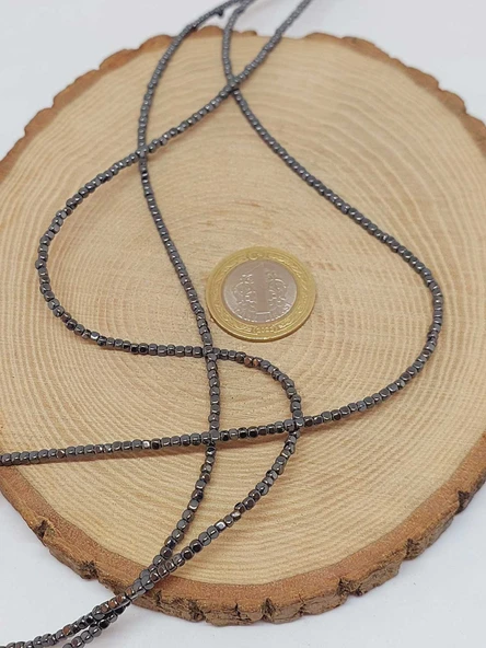 Hematit Taşı Küp Şekilli 2mm Dizi (56072) - Resim 5