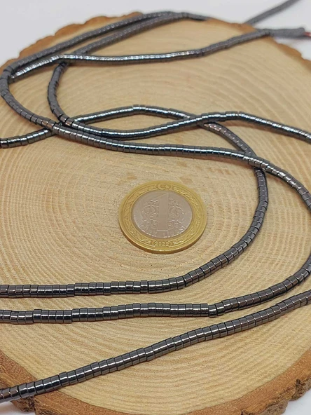 Hematit Taşı Silindir Şekilli 2*3mm Dizi (56070) - Resim 5