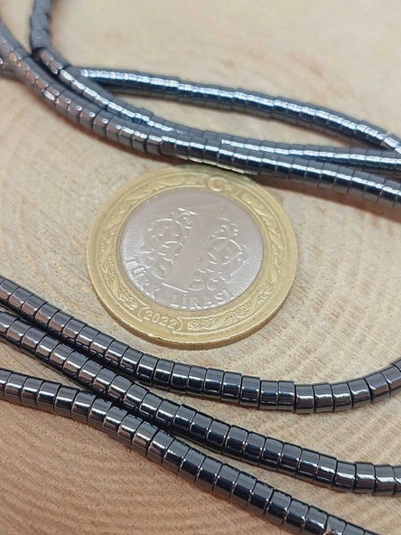 Hematit Taşı Silindir Şekilli 2*3mm Dizi (56070) - Resim 2