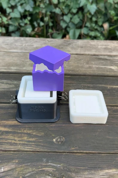 TOSS Kapaklı Kasnaklı Silikon Kap Kalıbı - Resim 4