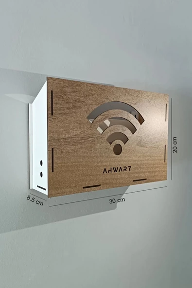 Dekoratif Ahşap Modem Saklama Kutusu Modem Rafı - 2