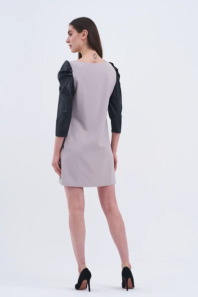 Trend Kadın Şık ve Modern Desenli Mini Elbise - 3