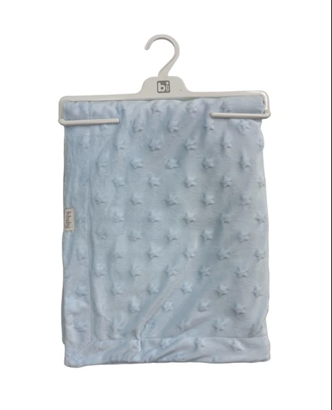 Bibaby Embossed Star 90x108 Battaniye 64728 Blue