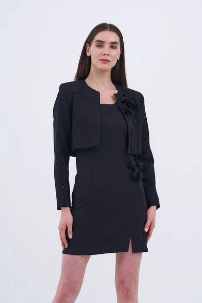 Trend Kadın Modern ve Şık Ceket ve Elbise Kombini - 9