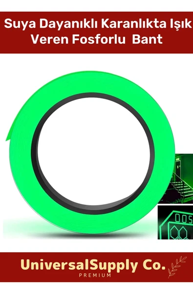 Özel Üretim Suya Dayanıklı Karanlıkta Işık Veren Merdiven Ev Bahçe 4 Metre Fosforlu Yeşil Şerit Bant