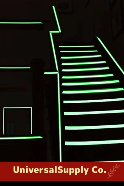 Özel Üretim Suya Dayanıklı Karanlıkta Işık Veren Merdiven Ev Bahçe 4 Metre Fosforlu Yeşil Şerit Bant - 2