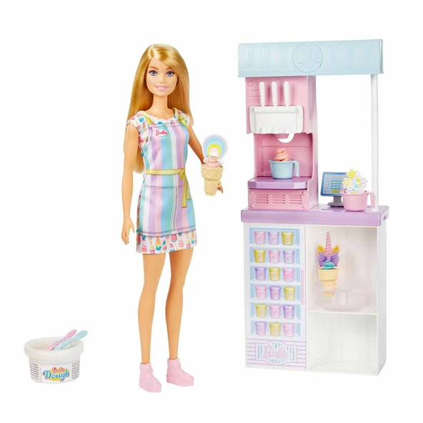Barbi-e Dondurma Dükkanı Oyun Seti HCN46