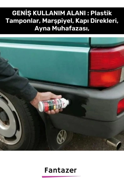 Deluxe Uzun Süre Suya Dayanıklı Eskimiş Kauçuk Yüzey Dış Plastik Aksam Siyah Tampon Boyası 2 Adet - 2