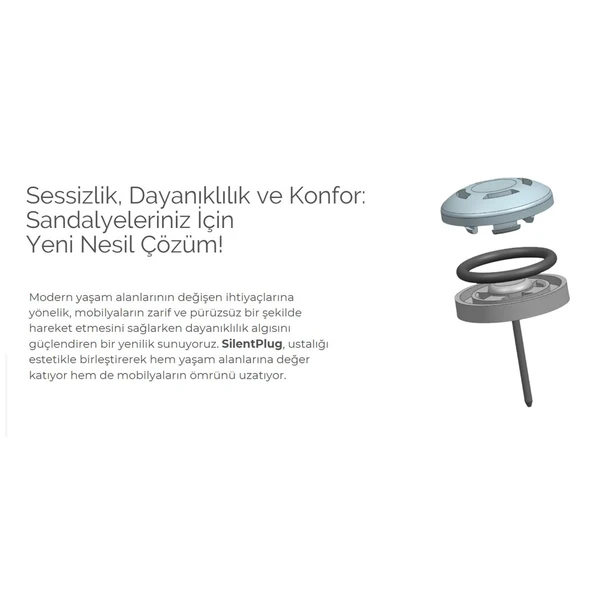 24 Adet Silentplug Sessiz Tapa Masa Sandalye Çivili Polygrid Krem - 4