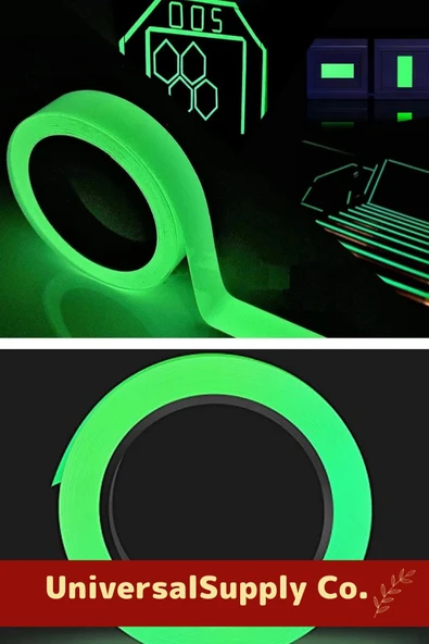 Özel Üretim Suya Dayanıklı Karanlıkta Işık Veren Merdiven Ev Bahçe 4 Metre Fosforlu Yeşil Şerit Bant - 3