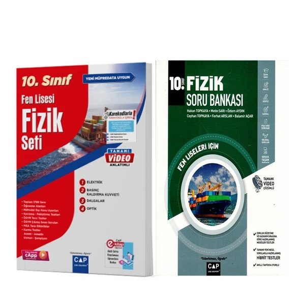 Çap Yayınları 10.Sınıf Fen Lisesi Fizik Seti ve Soru Bankası 2 Kitap