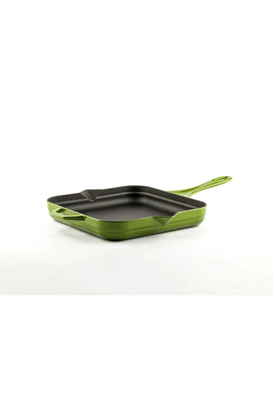 Hosse 28x28 cm Kare Çift Kulplu Döküm Kızartma Tava – Yeşil HS K KTV 2828 - 2