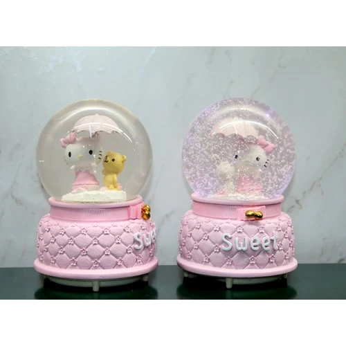 Hello Kitty İçi Dönmeli Püskürtmeli Işıklı Müzikli Kar Küresi Büyük Boy Model 1 ürün görseli