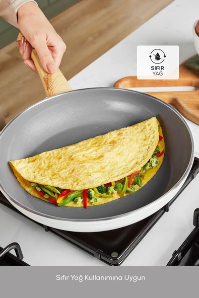 X Refika Birgül Swiss Crystal Grill Tava 28 Cm Creamy - 7
