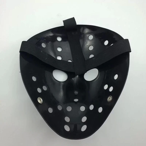Siyah Renk Kırmızı Çizgili Tam Yüz Hokey Jason Maskesi Hannibal Maskesi - 5