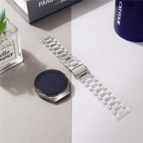Samsung Galaxy Watch Active 2 44mm Klasik Transparan Silikon Kordon 20mm (K27)