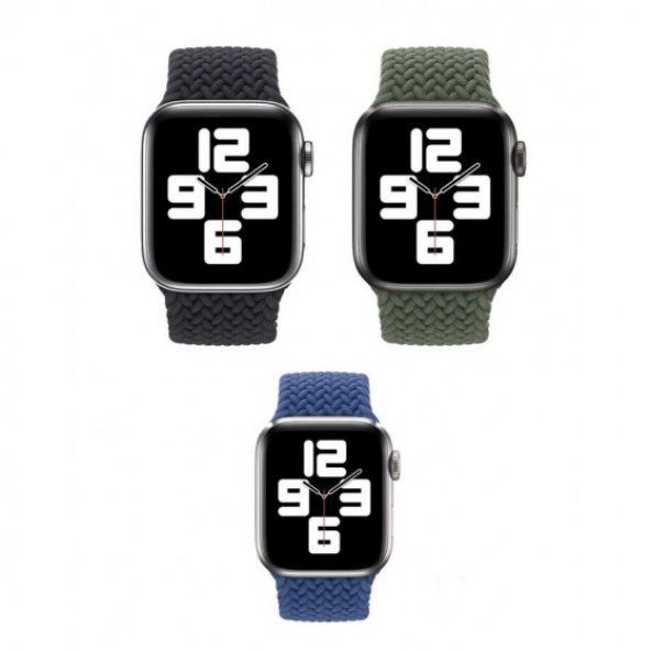 Apple Watch Örgü Solo Loop Kordon 40mm M Beden 14.7cm (Seri 2 3 4 5 6 SE) K32 - 4