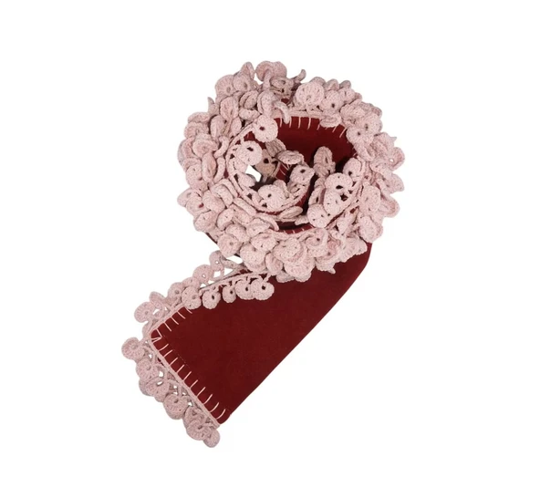 Artoholic bordo polar nakışlı atkı - 2