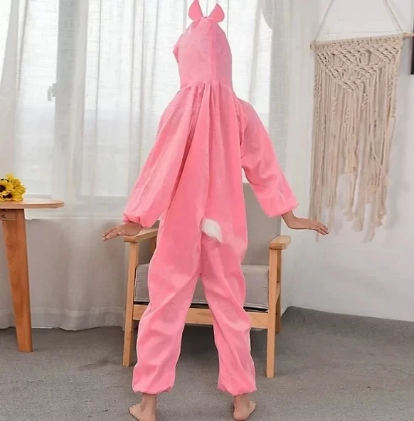 Çocuk Tavşan Kostümü Pembe Renk 2-3 Yaş 80 Cm - 3
