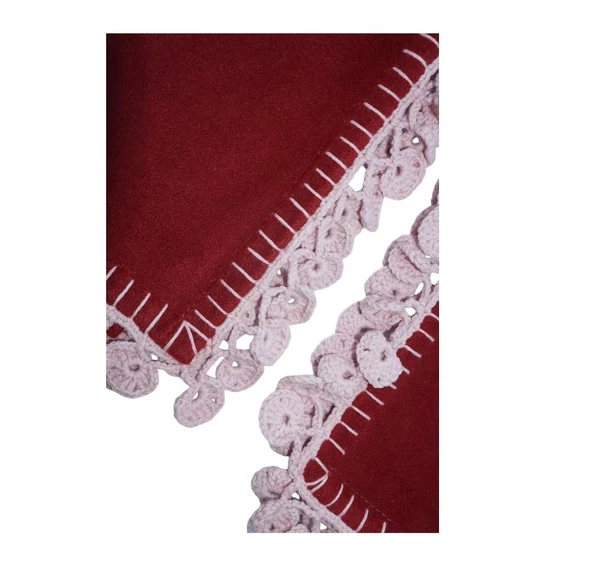 Artoholic bordo polar nakışlı atkı - 4