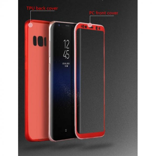 Samsung Galaxy S8 Plus Kılıf 360 Derece Tam Koruma Parlak Silikon Kapak - 3