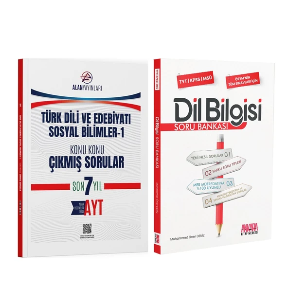 Alan AYT Türk Dili ve Edebiyatı Sosyal Bilimler 1 Konu Konu Çıkmış Sorular ve AKM Dil Bilgisi Soru Bankası Seti
