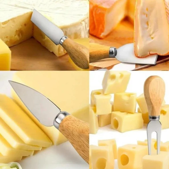 Ivory Paslanmaz Çelik Peynir Bıçağı Seti 4 Parça 13cm - 2