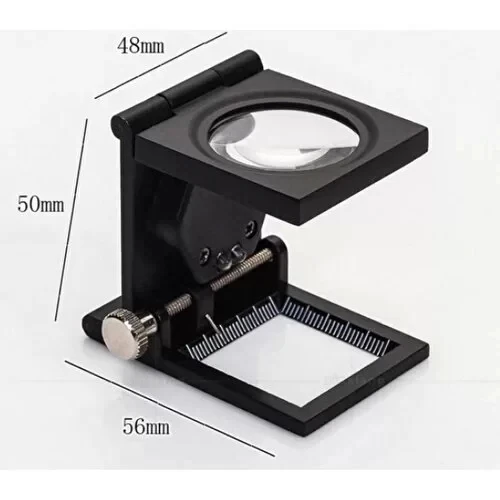 28x28 Mm Katlanır Sayaçlı Metal Lüp, 2 Led Işıklı Büyüteç Tekstil Th9005a - 2