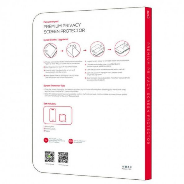 Apple iPad Mini 1 Gizlilik Hayalet Özellikli Privacy Temperli Cam Tablet Ekran Koruyucu (A1432/A1454/A1455) - Resim 9