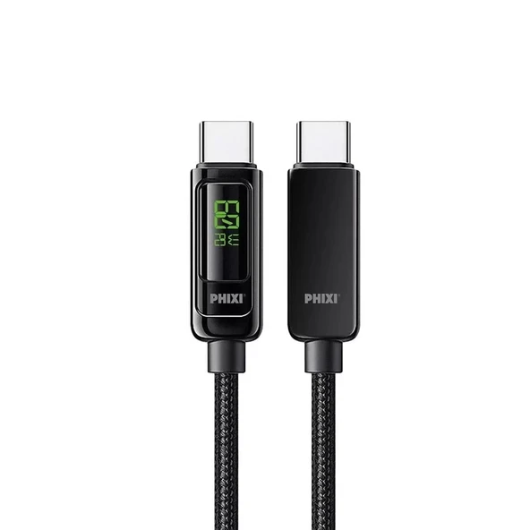 Ultimate Upd4160t 60w Lcd Ekranlı Metal Başlıklı Hasır Örgü Type-c To Type-c Hızlı Şarj Ve Data Kablo - 2