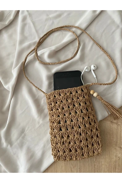 Hasır Telefon çantası ,kağıt ip çanta - Resim 4