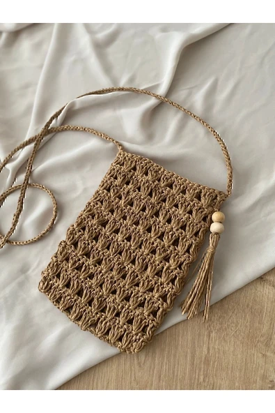 Hasır Telefon çantası ,kağıt ip çanta - Resim 2