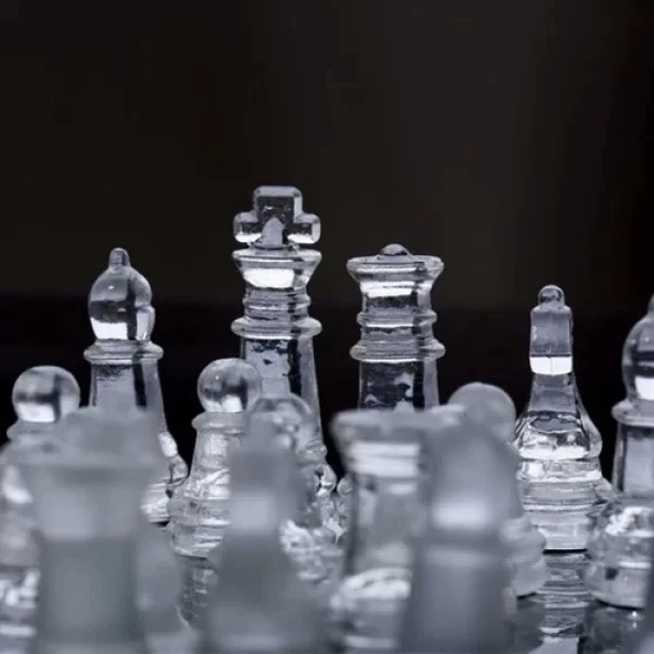 Glass Chess Cam Satranç Takımı (35 Cm X 35 Cm) - 4