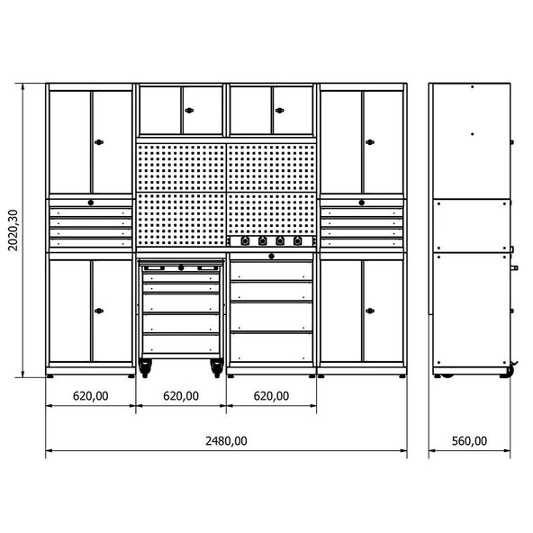 2.4 Metre Modüler Çalışma Tezgahı İE.36.18.19 - 4