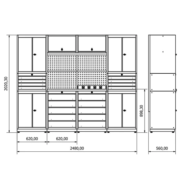 2.4 Metre Modüler Çalışma Tezgahı İE.36.18.18 - 4